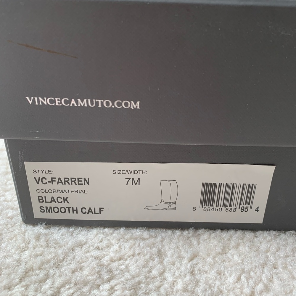 Vince Camuto Black Leather Tall Boots - Picture 6 of 6